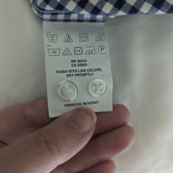 Men's Large Tommy Hilfiger Gingham Button Down - Picture 4 of 4